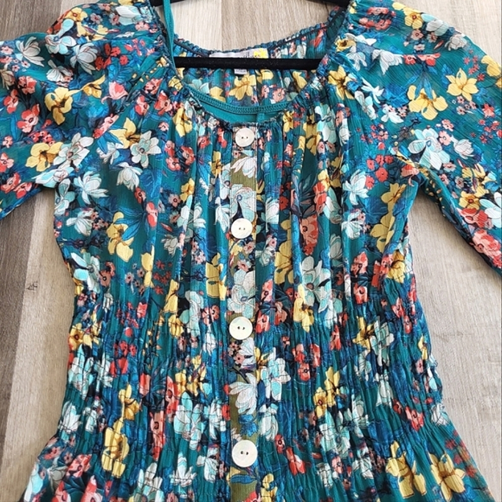 FIGUEROAEflower Green floral maxi dress